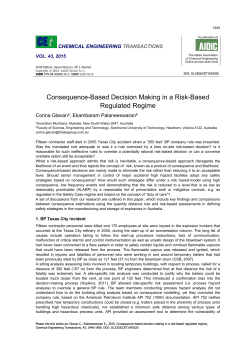 Consequence-Based Decision Making in a Risk-Based