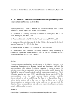 ICTAC Kinetics Committee recommendations for performing