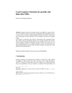 Local Lyapunov Functions for periodic and finite