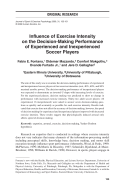 Influence of Exercise Intensity on the Decision
