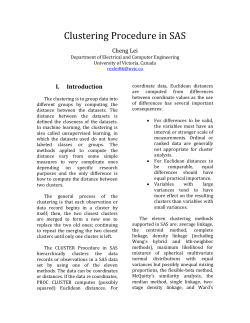 Clustering Procedure in SAS - Electrical and Computer Engineering