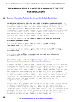 The Arabian Peninsula Red Sea And Gulf Strategic Considerations