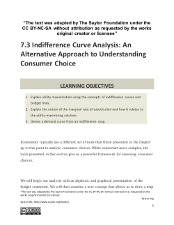 7.3 Indifference Curve Analysis: An Alternative Approach to