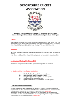 7th November 2016 - Oxfordshire Cricket Association