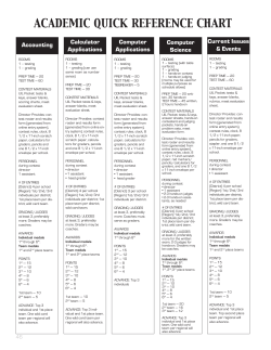 Academic Quick Reference Chart