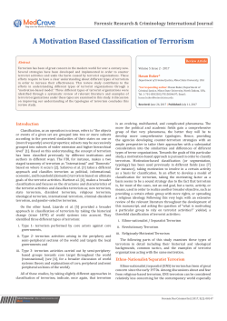 A Motivation Based Classification of Terrorism