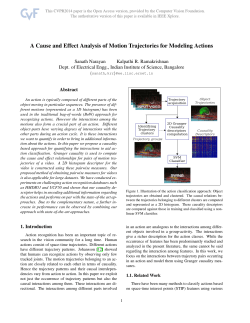 A Cause and Effect Analysis of Motion Trajectories for Modeling