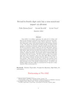 Second-to-fourth digit ratio has a non