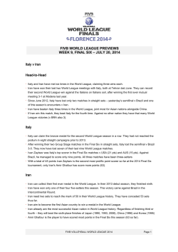 Final and Third place play-off (20 July)