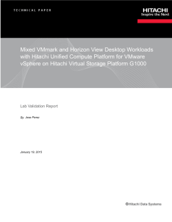 Mixed VMmark and Horizon View Desktop Workloads with Hitachi