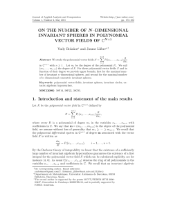 ON THE NUMBER OF N&ndash;DIMENSIONAL INVARIANT SPHERES IN