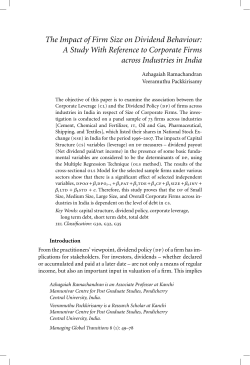 The Impact of Firm Size on Dividend Behaviour: A Study With
