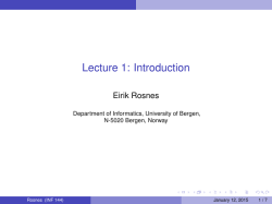 Lecture 1: Introduction