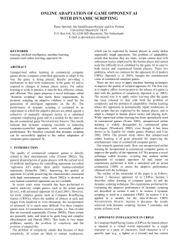 Online Adaptation of Game Opponent AI with