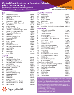 Central Coast Service Area Education Calendar July