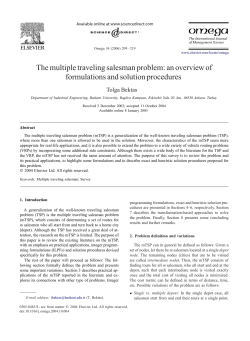 The multiple traveling salesman problem: an