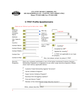 C-TPAT Profile Questionnaire - atlantic ro