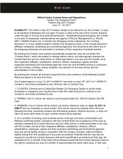 1 Official Online Contest Rules and Regulations Garden City