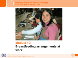 Breastfeeding arrangements at work - Maternity Protection Resource
