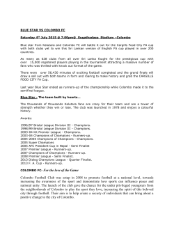 COLOMBO FC- For the love of the Game Colombo Football Club