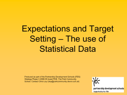Expectations and Target Setting - the Use of Statistical Dat