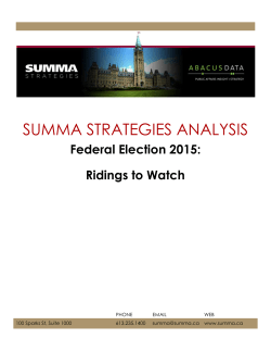 Ridings to Watch - Summa Strategies