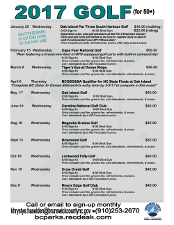 January 25 Wednesday Oak Island Par Three South Harbour Golf