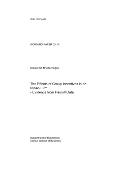 The Effects of Group Incentives in an Indian Firm
