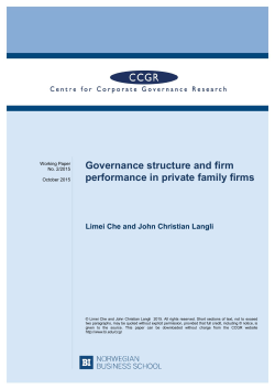Governance structure and firm performance in private family firms
