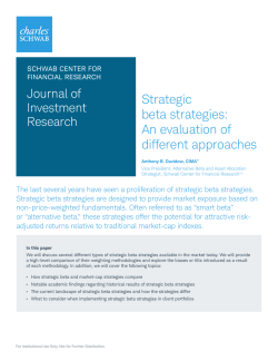 Strategic beta strategies - Charles Schwab Investment Management