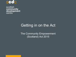 Getting in on the Act workshop