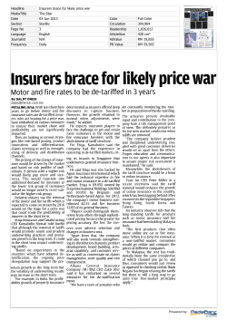 Insurers brace for likely price war