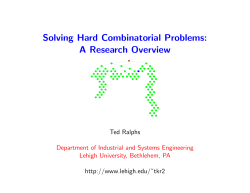 Solving Hard Combinatorial Problems: A Research