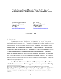 Trade Reforms and Income Inequality in Colombia