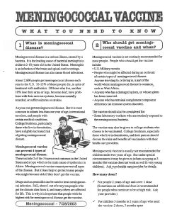 Meningococcat vaccine can prevent 4 types of meningococcal