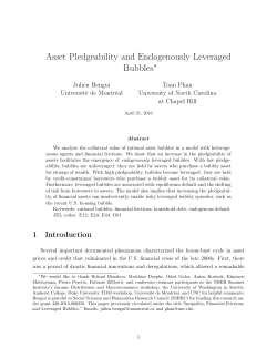 Asset Pledgeability and Endogenously Leveraged Bubbles