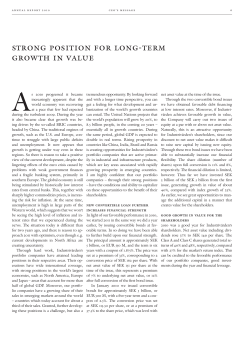 strong position For long-term groWtH in value