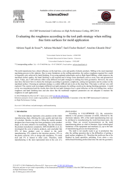 Evaluating the Roughness According to the Tool Path Strategy