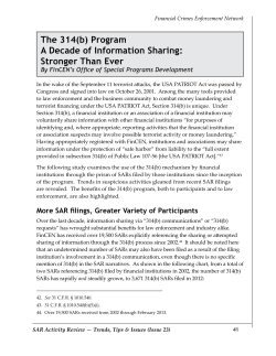 The 314(b) Program A Decade of Information Sharing: Stronger