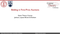 Bidding in First