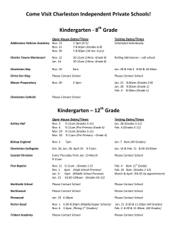 Come Visit Charleston Independent Private Schools! Kindergarten