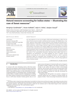 Natural resource accounting for Indian states