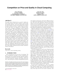 Competition on Price and Quality in Cloud Computing