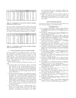 Table 2. Comparison of bisection solution quality