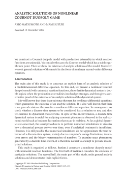 analytic solutions of nonlinear cournot duopoly game