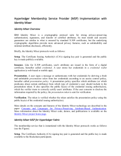 Identity Mixer MSP for Hyperledger Fabric