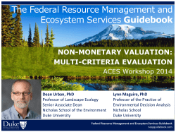 Cover slides for workshop - Federal Resource Management and