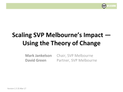 Scaling SVP Melbourne`s Impact — Using the Theory of Change