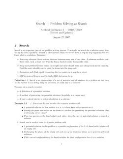 Search &mdash; Problem Solving as Search