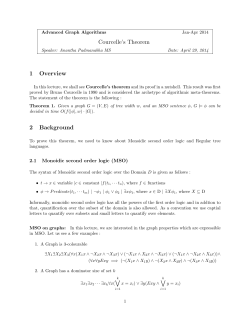 Courcelle`s Theorem 1 Overview 2 Background